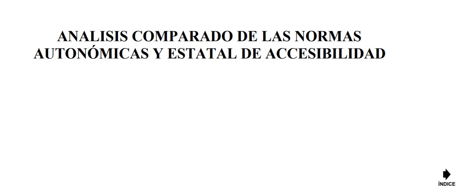 ANALISIS COMPARADO DE LAS NORMAS AUTONOMICAS Y ESTATAL DE ACCESIBILIDAD
