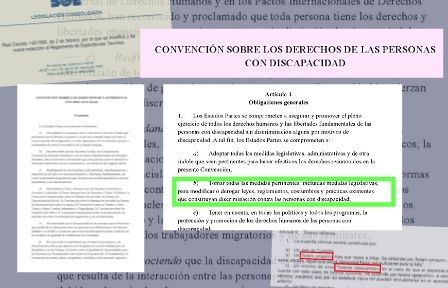 Collage de normativa relativa a la regulación de la tauromaquia y a la protección de los derechos de las personas con discapacidad