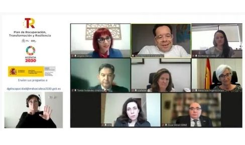 Captura de pantalla de la sesión informativa, con todas las personas participantes