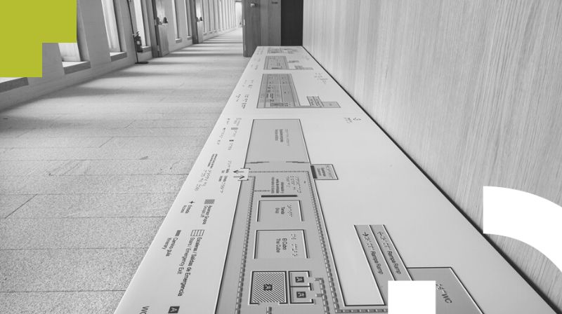Foto en blanco y negro del plano háptico de la Galería de las Colecciones Reales Foto en blanco y negro del plano háptico de la Galería de las Colecciones Reales