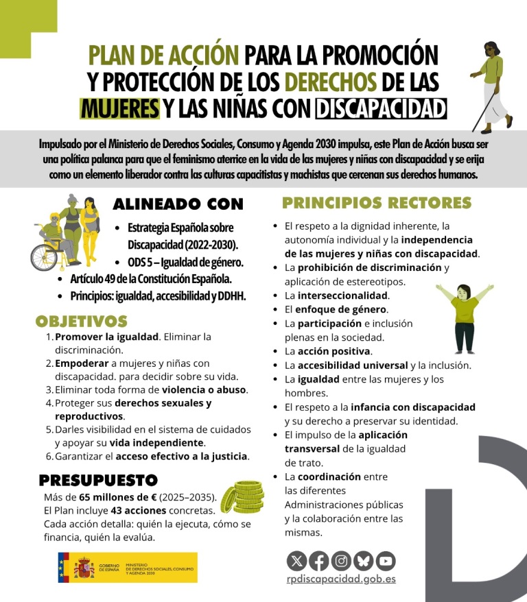 Infografía Plan de acción para la promoción y protección de los derechos de las mujeres y niñas con discapacidad