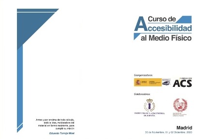 Cartel del curso de accesibilidad al medio físico en Madrid