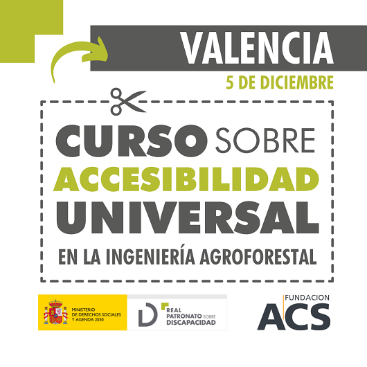 Imagen con texto: Curso accesibilidad universal - Valencia
